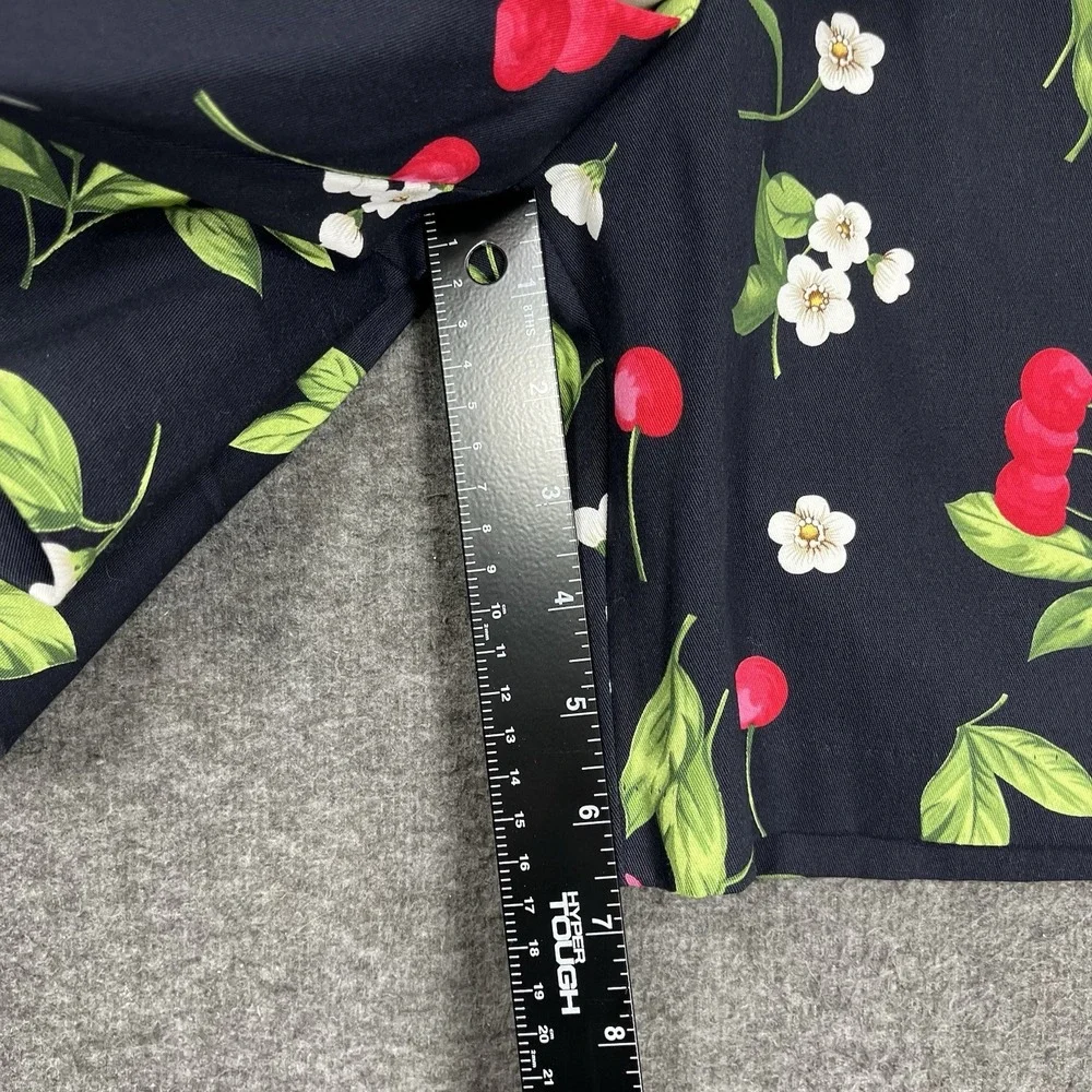 Vintage Briggs Skort Skirt Black Cherry Floral Size 8 Cotton Stretch High Rise